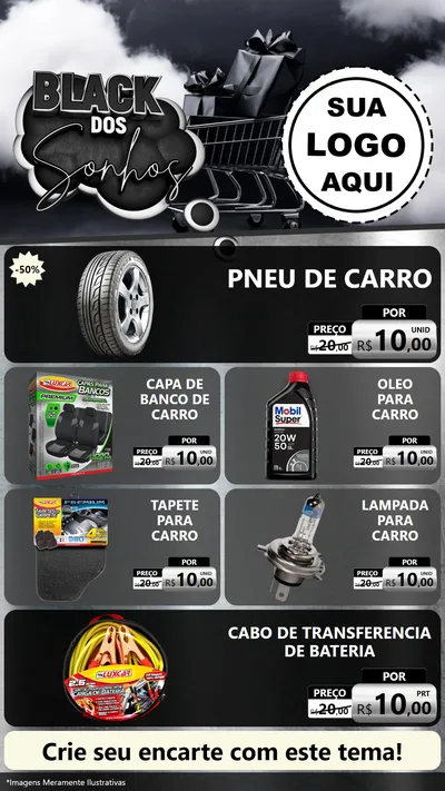 Modelo de TV para TV Vertical com o tema Black dos Sonhos para Auto peças