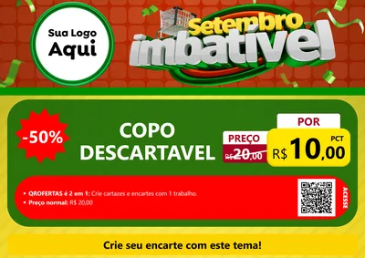 Modelo de Cartaz para Cartaz A4 Horizontal com o tema Setembro Imbatível para Embalagens