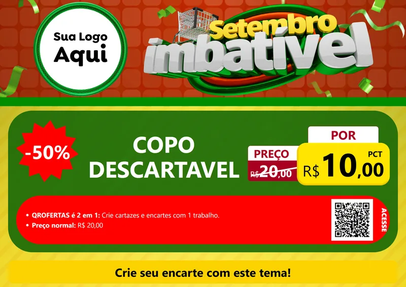 Modelo de Cartaz para Cartaz A4 Horizontal com o tema Setembro Imbatível para Embalagens