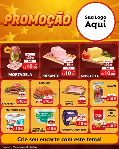 Modelo de Rede Social para Feed Instagram com o tema Promoção para Frios e Laticínios