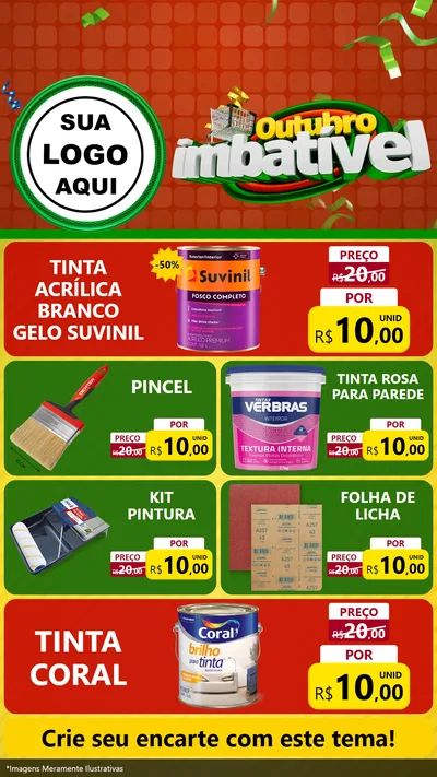 Modelo de TV para TV Vertical com o tema Outubro Imbatível para Tintas e Ferramentas
