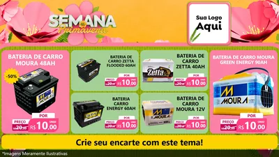 Modelo de TV para TV Horizontal com o tema Semana da Primavera para Baterias Elétricas