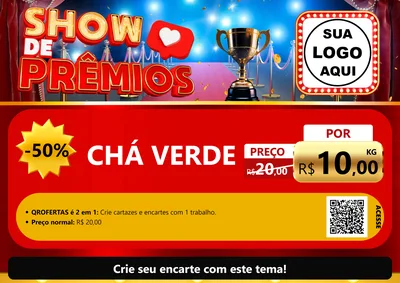 Modelo de Cartaz para Cartaz A4 Horizontal com o tema Show de Prêmios para Produtos Naturais