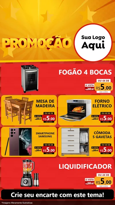 Modelo de TV para TV Vertical com o tema Promoção para Móveis e Eletro