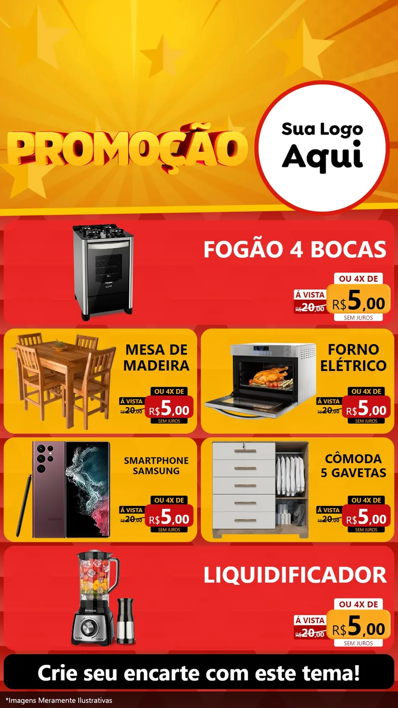 Modelo de TV para TV Vertical com o tema Promoção para Móveis e Eletro