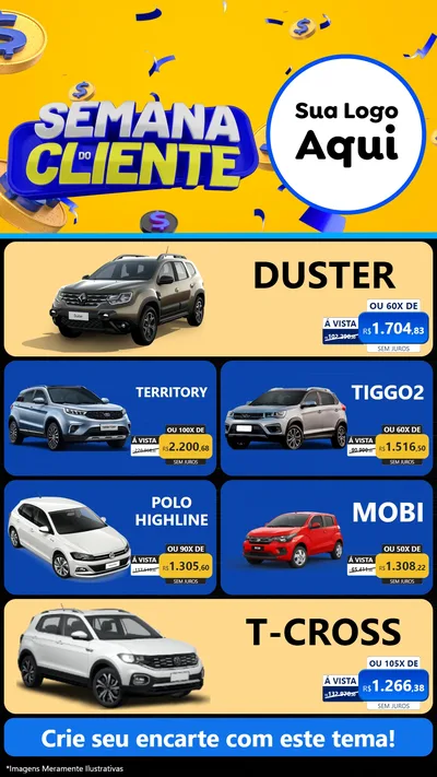 Modelo de TV para TV Vertical com o tema Semana do Cliente para Concessionaria de Carros