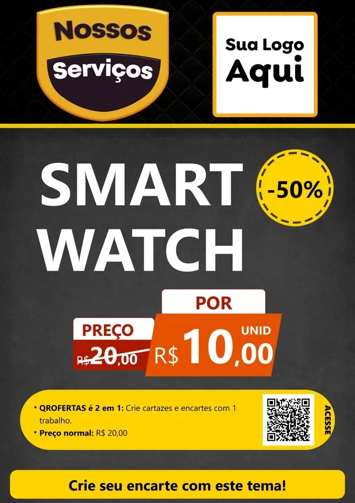 Modelo de Cartaz para Cartaz A4 Vertical com o tema Nossos Serviços para Informática