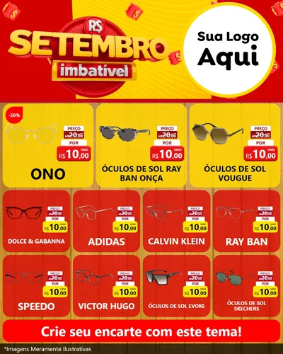 Modelo de Rede Social para Feed Instagram com o tema Setembro Imbatível para Óticas