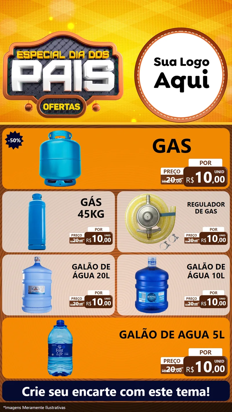 Modelo de TV para TV Vertical com o tema Especial Dia dos Pais para Água e gás