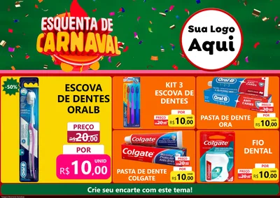 Modelo de Encarte para Encarte A4 Horizontal com o tema Esquenta de Carnaval para Higiene Pessoal