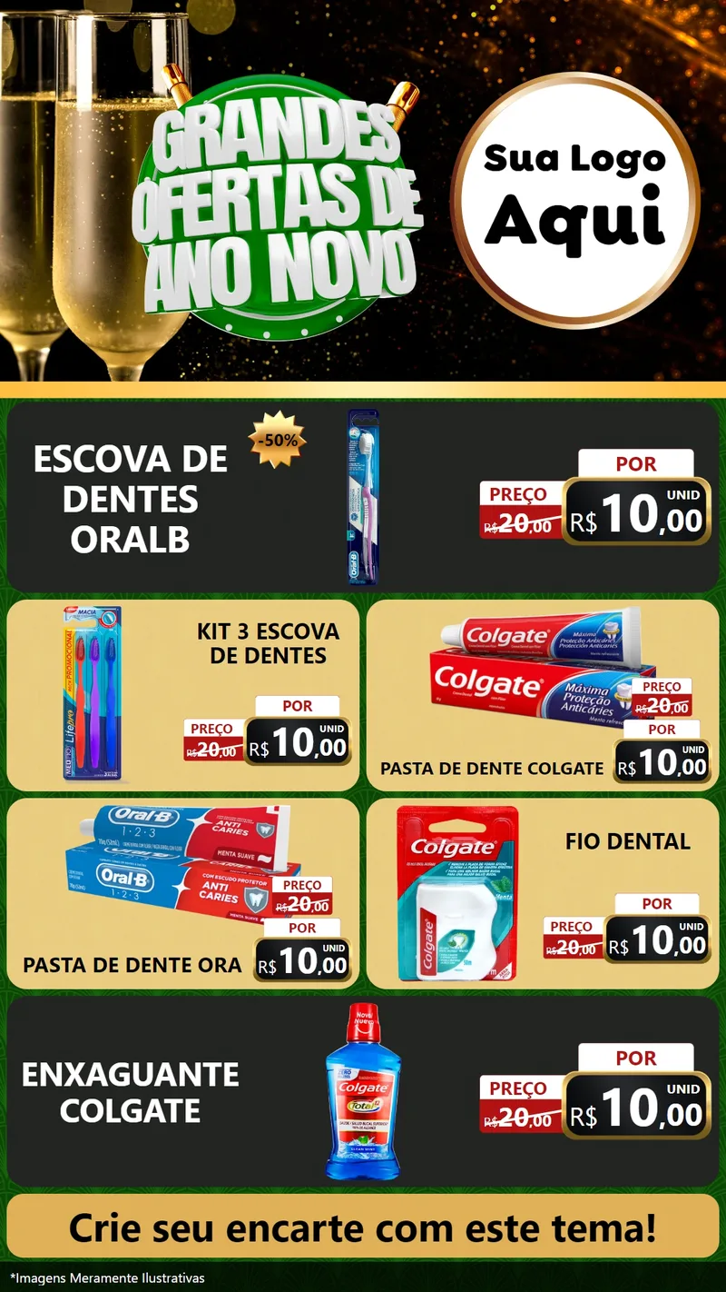 Modelo de TV para TV Vertical com o tema Grandes Ofertas de Ano Novo para Higiene Pessoal