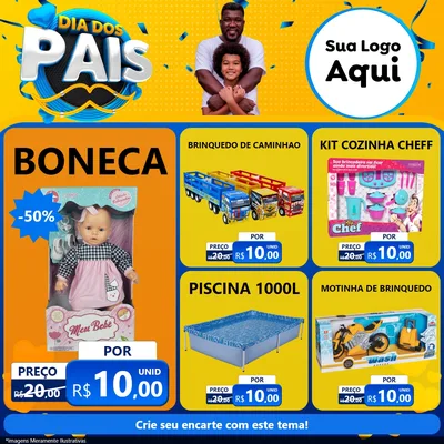 Modelo de Rede Social para Feed Facebook com o tema Dia dos Pais para Brinquedos
