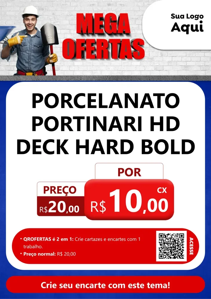 Modelo de Cartaz para Cartaz A4 Vertical com o tema Material de Construção para Pisos e revestimentos