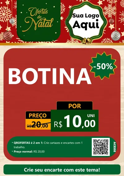 Modelo de Cartaz para Cartaz A4 Vertical com o tema Natal de Ofertas para Agropecuária