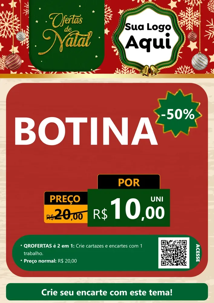 Modelo de Cartaz para Cartaz A4 Vertical com o tema Natal de Ofertas para Agropecuária