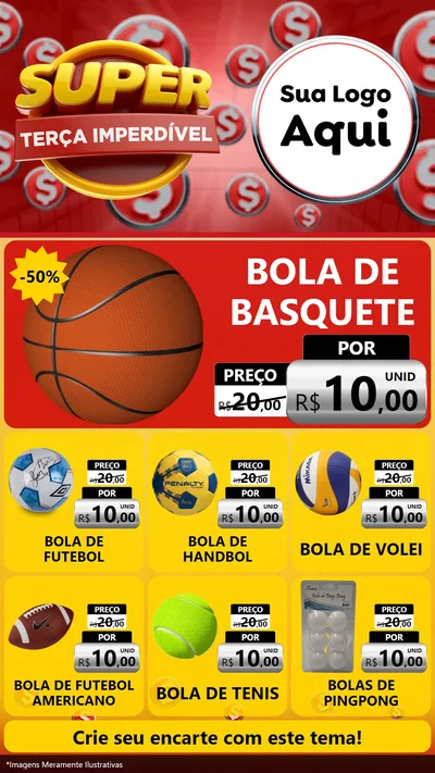 Modelo de Rede Social para Stories com o tema Super Terça Imperdível para Artigos Esportivos