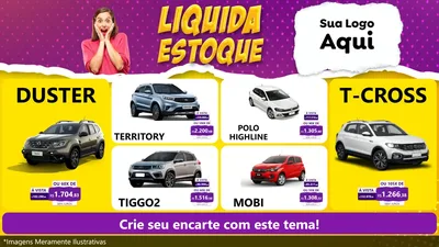 Modelo de TV para TV Horizontal com o tema Liquida estoque para Concessionaria de Carros