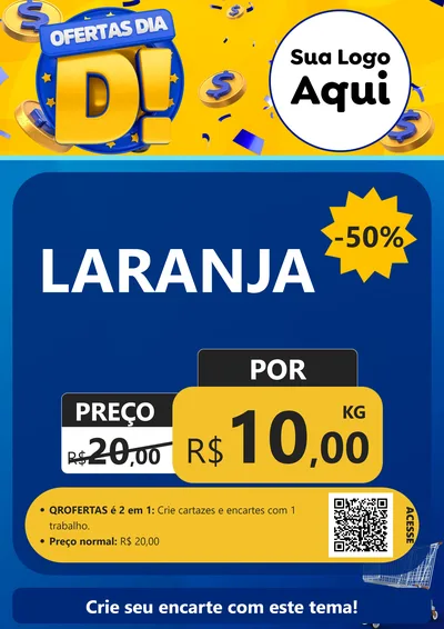 Modelo de Cartaz para Cartaz A4 Vertical com o tema Ofertas Dia D para Hortifrúti