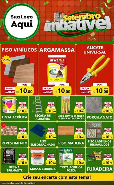 Modelo de Encarte para Encarte Grande com o tema Setembro Imbatível para Material para Construção