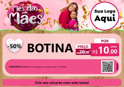 Modelo de Cartaz para Cartaz A4 Horizontal com o tema Mês das Mães para Agropecuária