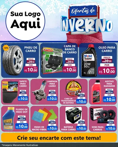 Modelo de Rede Social para Feed Instagram com o tema Ofertas de Inverno para Auto peças