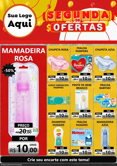 Modelo de Encarte para Encarte A4 Vertical com o tema Segunda de Ofertas para Bebês