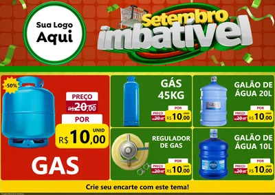 Modelo de Encarte para Encarte A4 Horizontal com o tema Setembro Imbatível para Água e gás