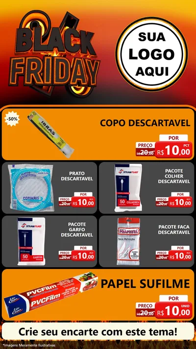 Modelo de TV para TV Vertical com o tema Black Friday para Embalagens