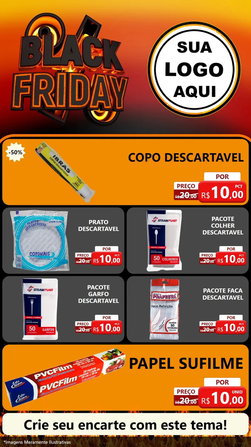 Modelo de TV para TV Vertical com o tema Black Friday para Embalagens