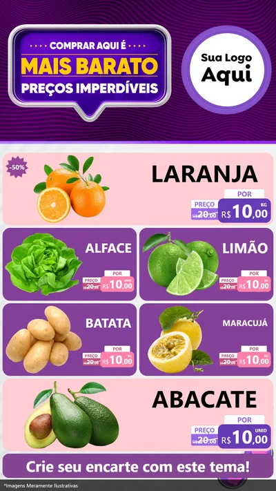 Modelo de TV para TV Vertical com o tema Mais Barato para Hortifrúti