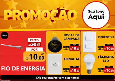 Modelo de Encarte para Encarte A4 Horizontal com o tema Promoção para Materiais Elétricos