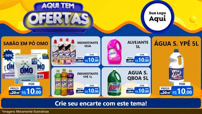 Modelo de TV para TV Horizontal com o tema Aqui Tem Ofertas para Produtos de Limpeza