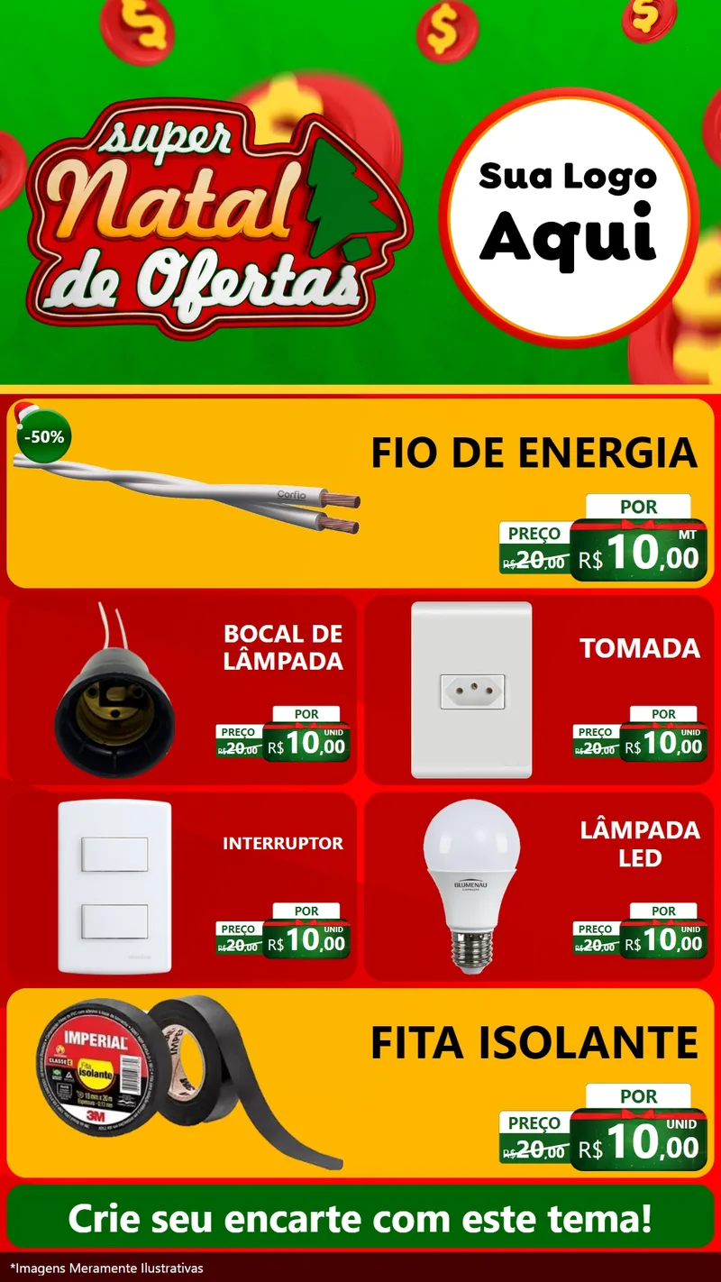 Modelo de TV para TV Vertical com o tema Super Natal de Ofertas para Materiais Elétricos