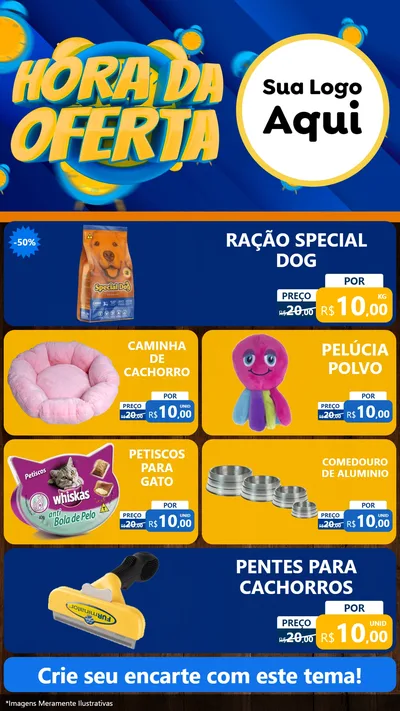 Modelo de TV para TV Vertical com o tema Hora da Oferta para Pet Shop