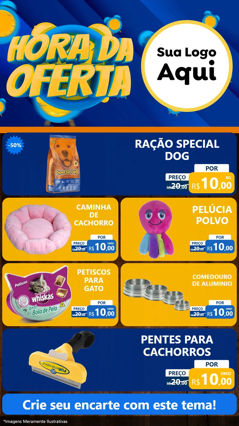 Modelo de TV para TV Vertical com o tema Hora da Oferta para Pet Shop