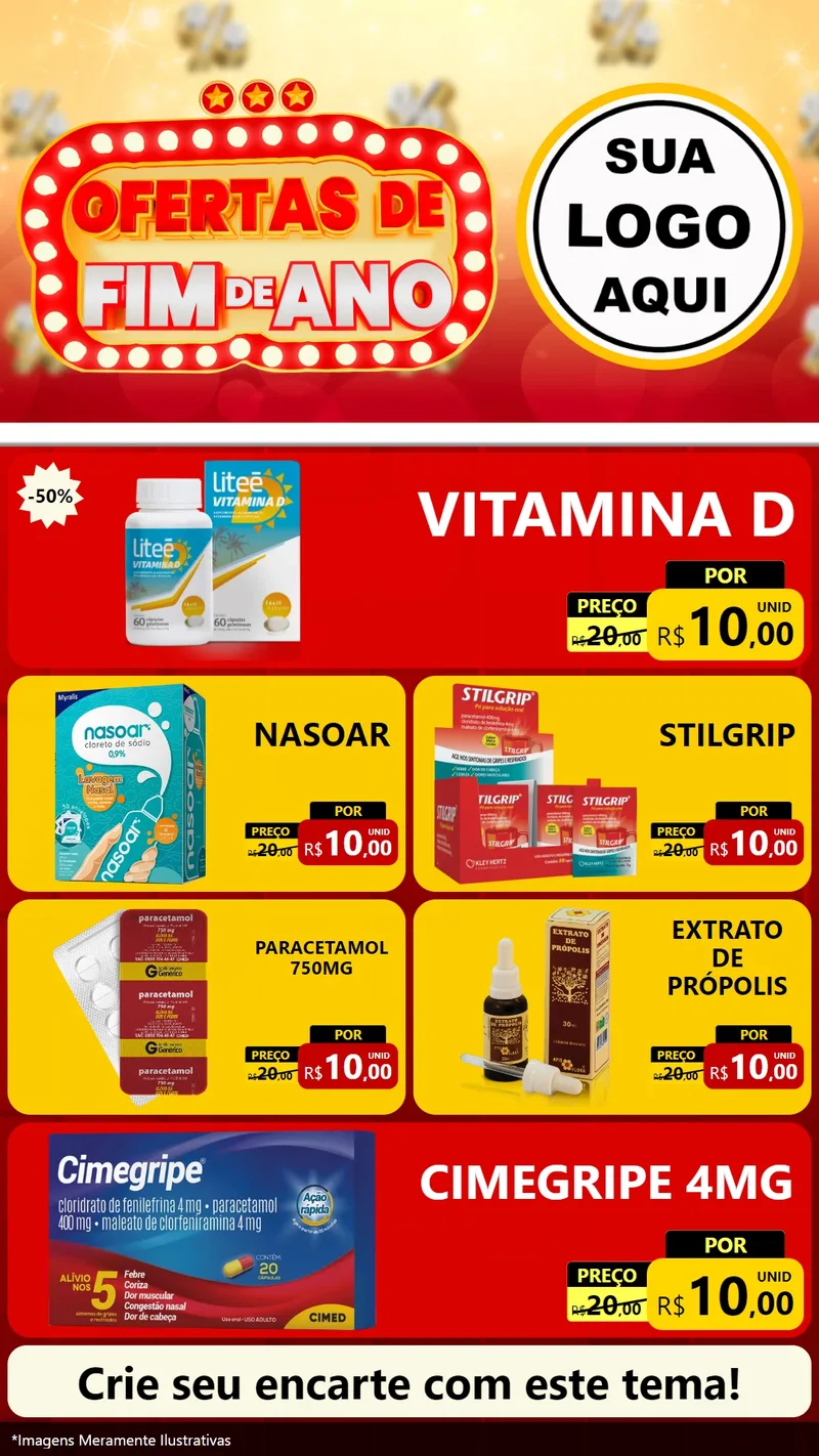 Modelo de TV para TV Vertical com o tema Ofertas de Fim de Ano para Farmácia