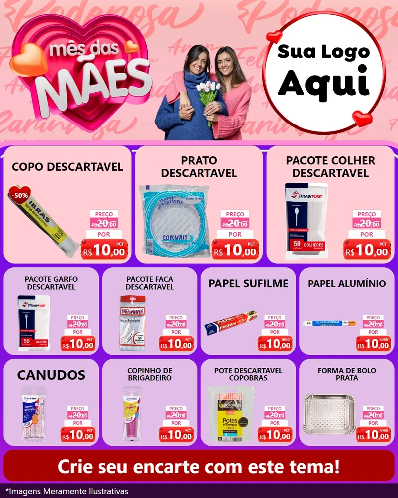 Modelo de Rede Social para Feed Instagram com o tema Mês Das Mães para Embalagens