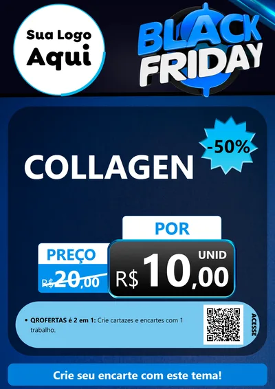 Modelo de Cartaz para Cartaz A4 Vertical com o tema Black Friday para Suplementos alimentares