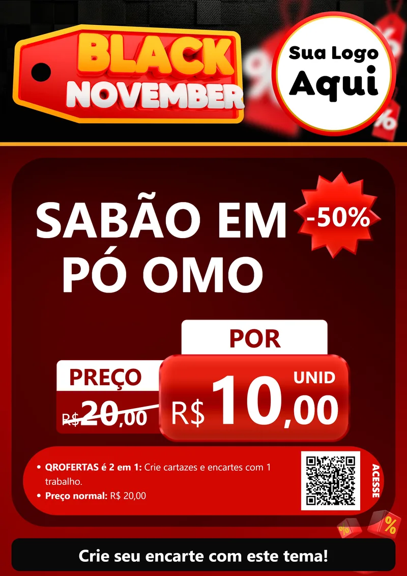 Modelo de Cartaz para Cartaz A4 Vertical com o tema Black November para Produtos de Limpeza