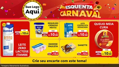 Modelo de TV para TV Horizontal com o tema Esquenta Carnaval para Frios e Laticínios