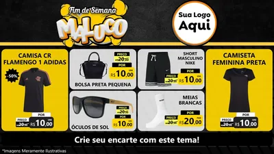 Modelo de TV para TV Horizontal com o tema Fim de Semana Maluco para Roupas e acessórios