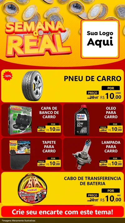Modelo de TV para TV Vertical com o tema Semana do Real para Auto peças