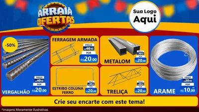 Modelo de TV para TV Horizontal com o tema Arraiá de Ofertas - Junina para Ferragens