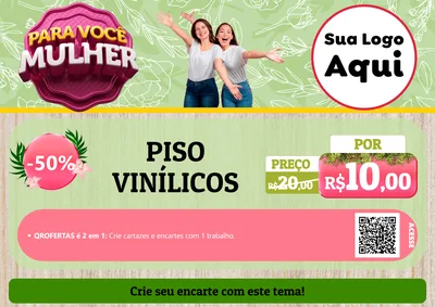 Modelo de Cartaz para Cartaz A4 Horizontal com o tema Para Você Mulher para Material para Construção