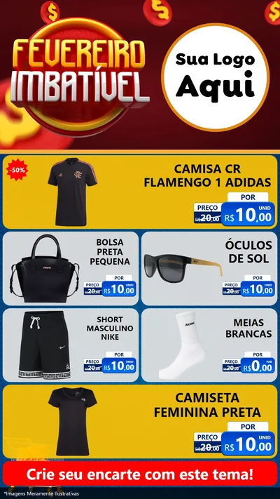Modelo de TV para TV Vertical com o tema Fevereiro Imbatível para Roupas e acessórios