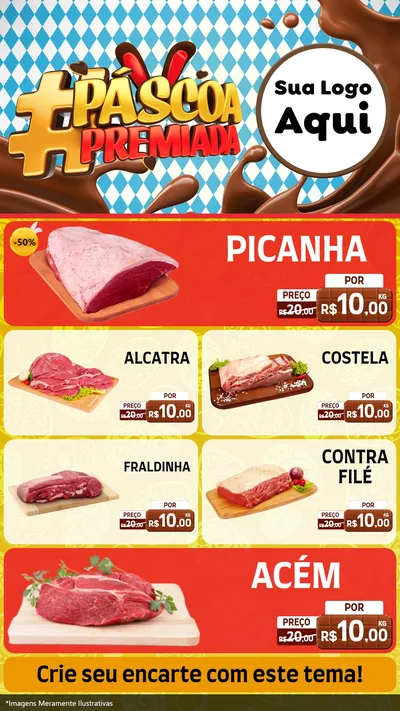Modelo de TV para TV Vertical com o tema Páscoa Premiada para Açougue