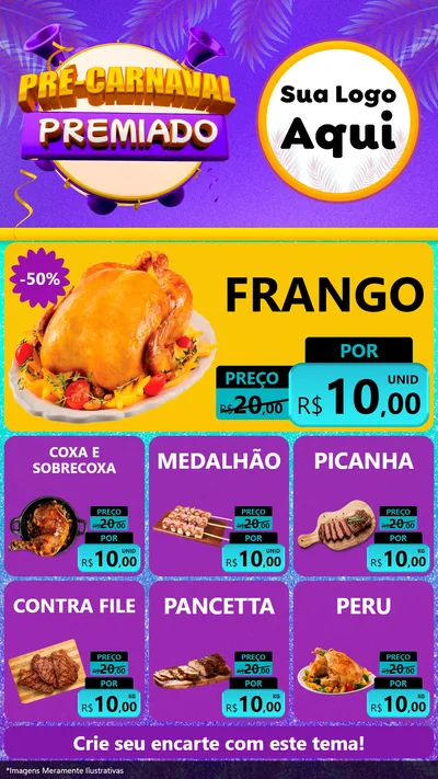 Modelo de Rede Social para Stories com o tema Pré-Carnaval Premiado para Assados