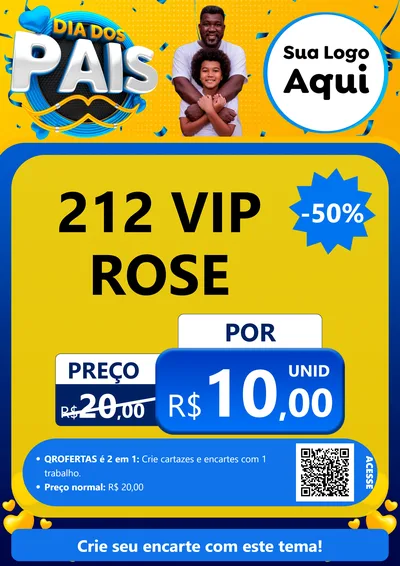 Modelo de Cartaz para Cartaz A4 Vertical com o tema Dia dos Pais para Perfumes
