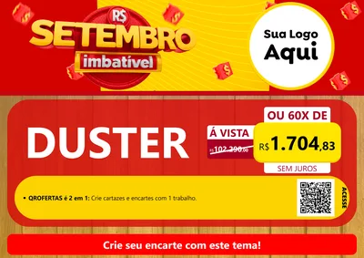 Modelo de Cartaz para Cartaz A4 Horizontal com o tema Setembro Imbatível para Concessionaria de Carros