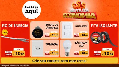Modelo de TV para TV Horizontal com o tema Sexta da Economia para Materiais Elétricos